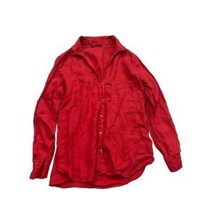 Zara Red Button Down Shirt